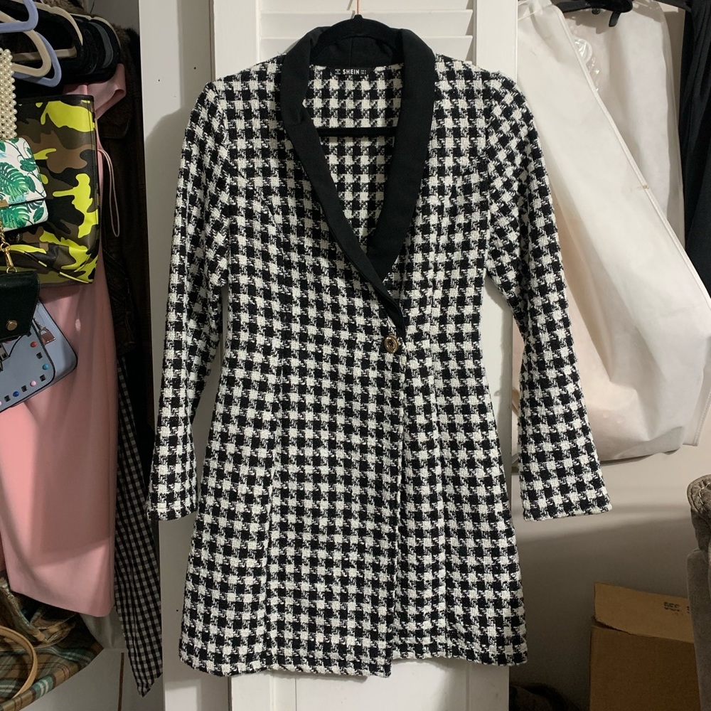 SHEIN Houndstooth Blazer dress- gently worn.